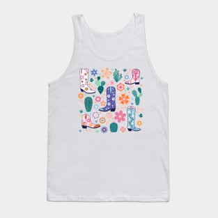 Retro Cowboy Boots Tank Top